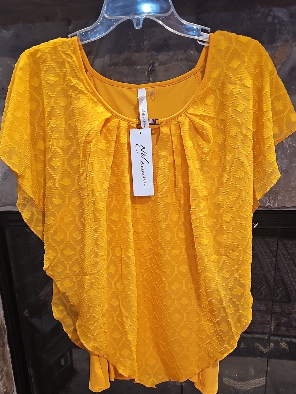 NWT NY Collection Yellow Top XL